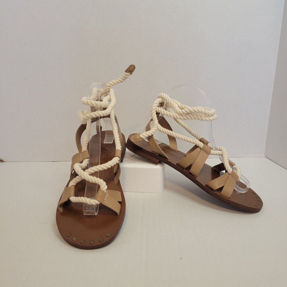 J.Crew‎ Rope Gladiator Sandals Women's 7.5 Tan Leather Made in Italy NWOB